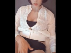 【個撮】ショートヘアーの男の娘が無言で疑似セックスする動画