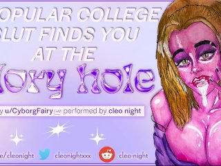 a Popular College Cumslut Finds You at the Glory Hole and Chokes on Your_Cock Until You Cum_in Her