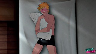 Naruto Has An Erotic Dream And Ends Up Rubbing His Dick On The Pillow YAOI