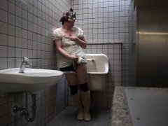 Japanese Crossdresser Ayumi Masturbation Public Toilet 009