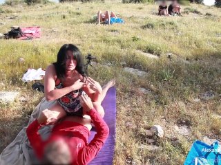 Public Sex on the Meadow with a Stranger! Ass and Pussy Creampie andFacial Cumshot
