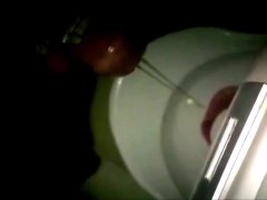 Public Toilet Cock Cage Piss - My Master Husband has the key to my heart and chastity cage!