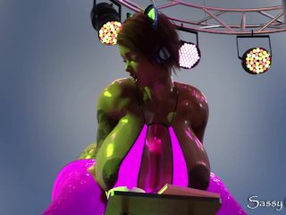 Big AssDancer Rides Huge Dildo on Stage - Extreme Anal 3D_Animation
