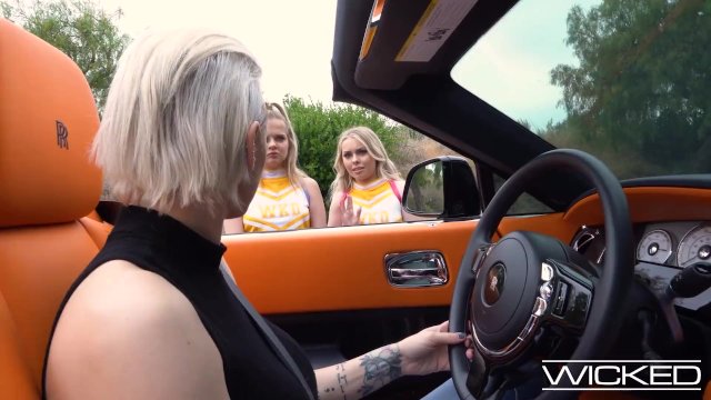 Wicked - Blonde Lesbian Hitchhikers Fuck Each Other Hard With A Double Headed Dildo - Coco Lovelock, Haley Spades