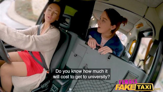 Female Fake Taxi Zuzu Sweet and Minni Joy backseat fuck with a strap-on dildo - Minni Joy, Zuzu Sweet