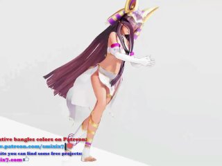 Ramesses II Kawaii Strike Hentai Undress Dancing Egyptian Girl Model MMD_3D White Bangles