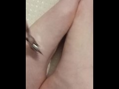 Kinky painful Foot fetish footplay pricking my cute for you feet