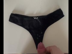 cum on stepmoms black panties