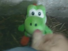 I'm playing with Yoshi dinosaur in the stable