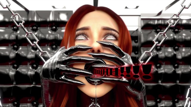 Black Widow in Hardcore Metal Bondage and Latex 3D BDSM Animation