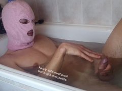 Athletic guy jerks off in the bath. TEASER
