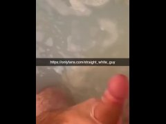 Edging my big white cock in the bathtub