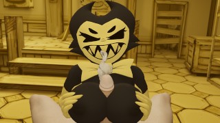 Bendy And The Ink Machine Bendy Jerks Off A Dick For A Guy With Her Big Breasts