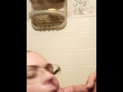 Wife facefuck cum in mouth