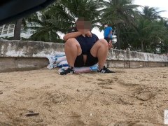 My Recent Crotchless Short Pussy Beach Flash Teaser