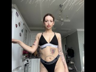 Naughty TeenGirl Dancing in Black Lingerie