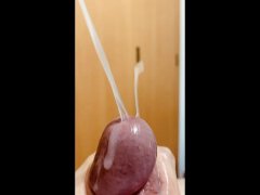 Close-up masturbation | A moaning guy jerks his huge oiled-cock followed by a massive CUM!