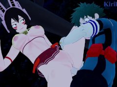 Mandalay and Izuku Midoriya have intense sex in a park at night. - My Hero Academia Hentai