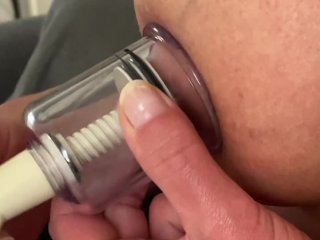 Pumping and Sucking Hard My_Pierced Nipples