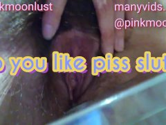Do you want a pee pee girl live show? Pissing urine fetish hairy pussy Camgirl loves urethra squirt