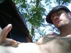 Stroking in the woods