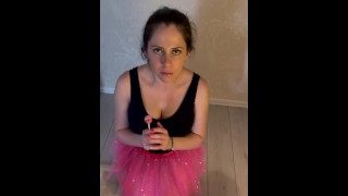Cosplay blowjob in my Lo skirt, a lot of cum