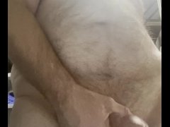 Fucking my ass hard and deep while jerking my cock. I shoot a huge