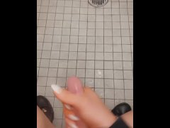 Courtney Kahx stroking in public bathroom