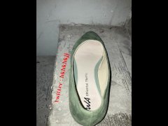 cum green flat shoes
