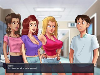 SummertimeSaga #64 - My Boss in Pajamas Masturbates My Cock - Gameplay