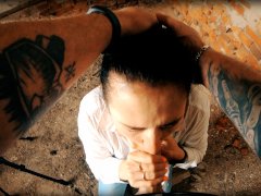 POV Throatpie In Abandoned Building - Black Lynn Blowjob and Facefuck