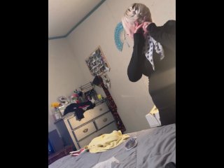 Blonde Girl Cum Swallows Everything While Getting Ready.Homemade Video