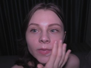 Messy Facials Compilation by Cute Amateur Slut Hiyouth - HottestCum in Mouth_+ Cumplay!