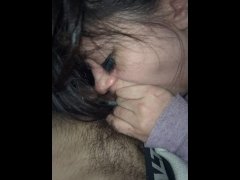 Swallowing my cock 