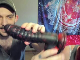 Momonii Black and Red Fantasy Dildo Unboxing and Masturbation with Sophia Sinclair_and JasperSpice