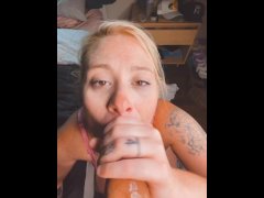I give sloppy head with Rimjob & anal (OnlyFans @blondie_dread for FULL video)