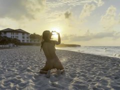 Monika Fox Swims In Atlantic Ocean And Poses Naked On A Public Beach In Cuba