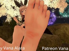 Bunny girl gives you a footjob in exchange for some mula