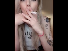 Sexy Smoking Blonde Babe Big Tits