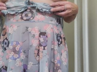 American Lingere MilfSrtips and Masturbates with Dildo in_Shower