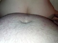 Bent over taking daddy's fat cock then ridding and squirting on his throbbing dick