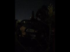 fucking on hood of car almost caught