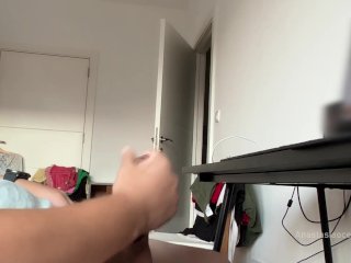 Milf Maid Caught and Watching_Me Jerking Off Till i Cum and Helps Me with Napkins. Public FlashDick