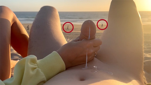 Nudist Public Handjob - Hand job on a nude beach. We were caught jerking off at sunset near the  ocean. Porn Video - Rexxx