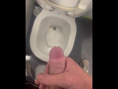 Quick stop in public toilet for a piss with my hard cock