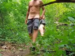 Nature hike quickie (set the camera on the trail and fucked 😈 risky