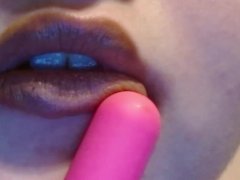 Nude Lips Get Vibrated NO SOUND Spit & Lipstick ASMR