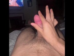 Late night masturbation ending with load moaning cumshot