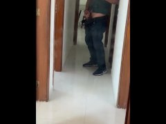 real estate agent starts recording from the hallway of the building