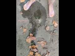 She made a big puddle outdoor. Watch Top Urination video with Pee Reverse at the end